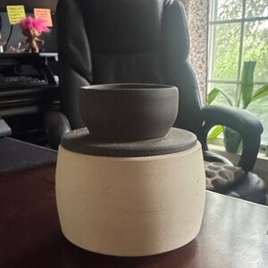 French Butter dish homemade ceramic Set